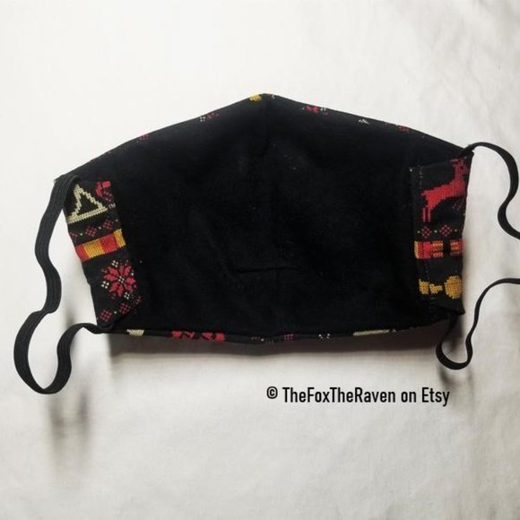 Harry Potter Christmas Fair Isle Fitted Face Mask - Picture 4 of 9